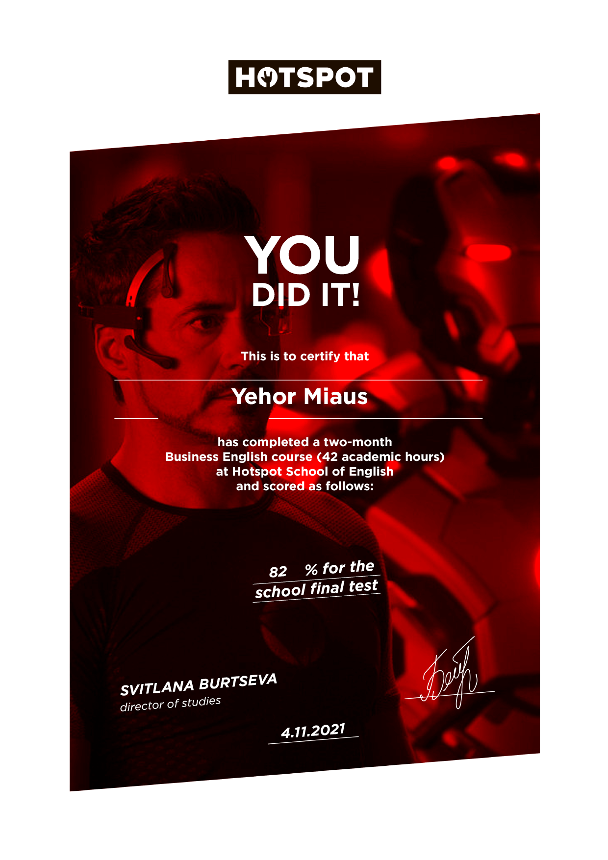 Сертифікат: Yehor Miaus Business English_27