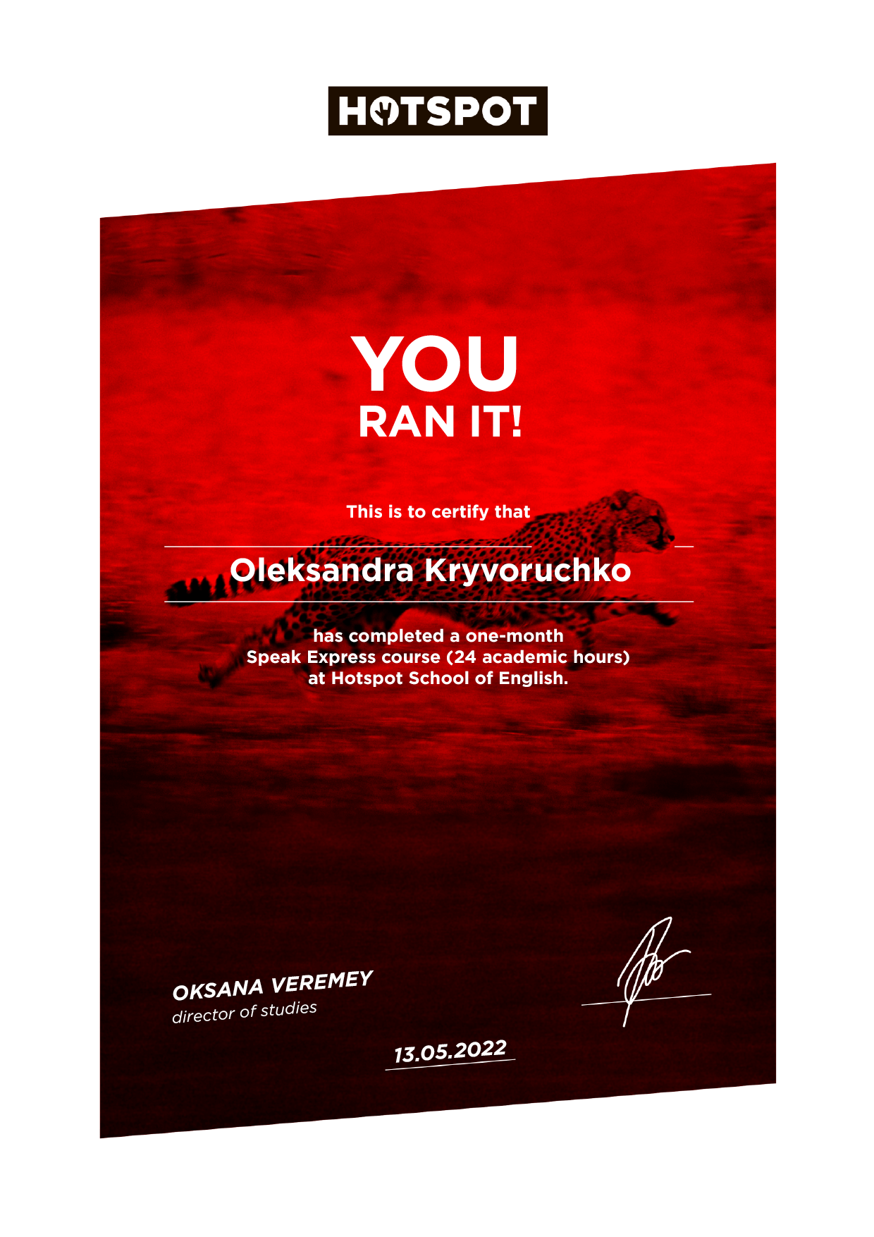 Сертифікат: Oleksandra Kryvoruchko Sp_Ex A2_4