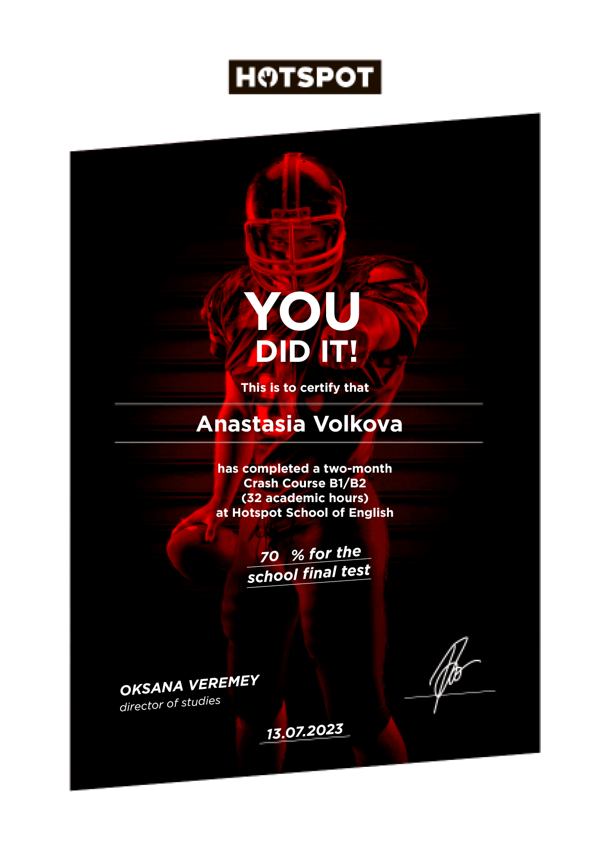 Сертифікат: Anastasia Volkova Crash Сourse_13