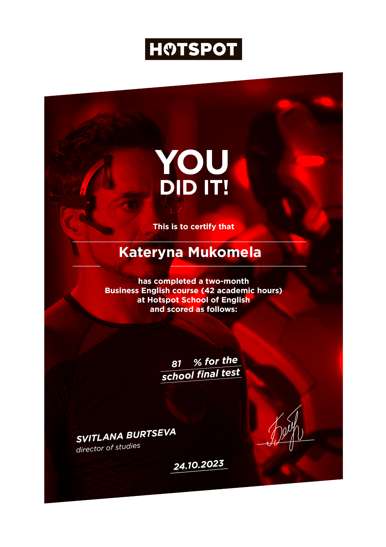 Сертифікат: Kateryna Mukomela Business_42